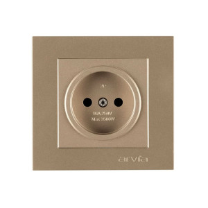Розетка Arvia Electric 50 06 2000 215 без заземления антрацит механизм
