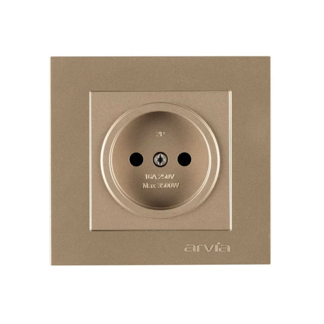 Розетка Arvia Electric 50 06 2000 215 без заземления антрацит механизм