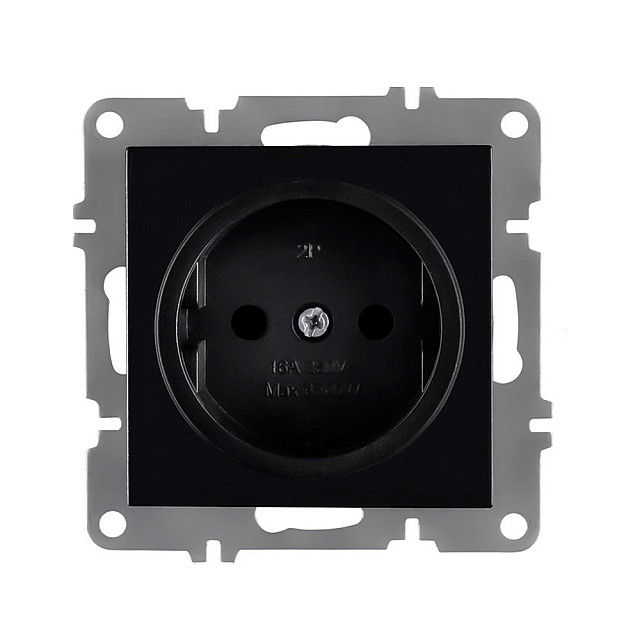 Розетка Arvia Electric 50 07 2000 215 без заземления черный механизм