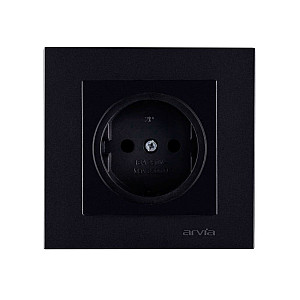 Розетка Arvia Electric 50 07 2000 215 без заземления черный механизм