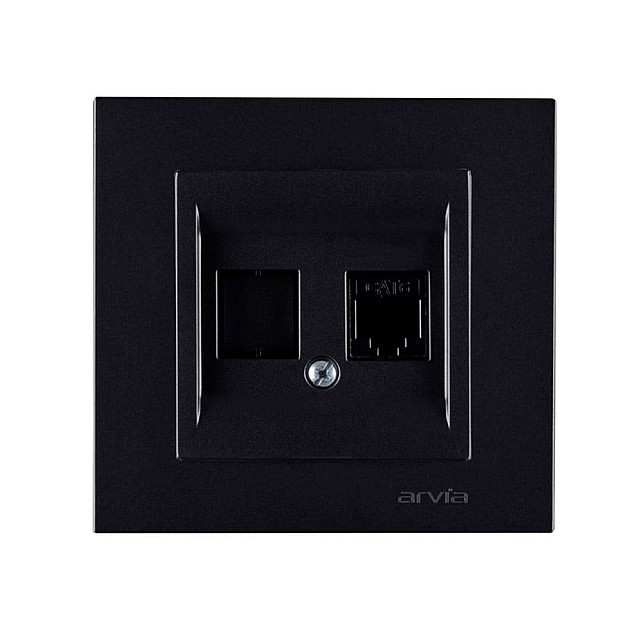 Розетка компьтерная Arvia Electric 50 07 2000 247 черный механизм