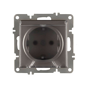 Розетка Arvia Electric 50 06 2000 218 с заземлением с крышкой антрацит механизм