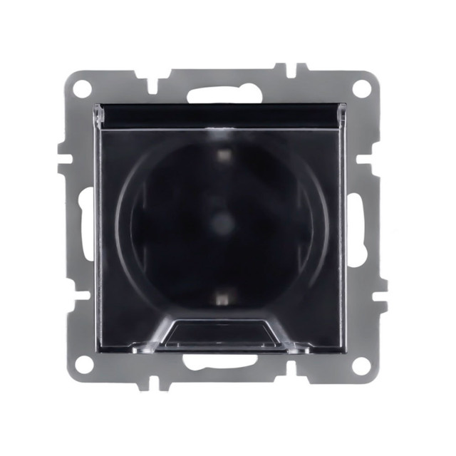 Розетка Arvia Electric 50 07 2000 218 с заземлением с крышкой черный механизм