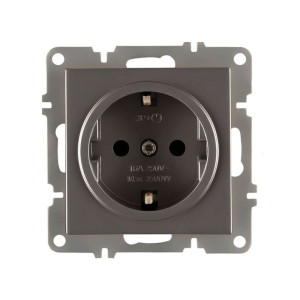 Розетка Arvia Electric 50 06 2000 217 с заземлением антрацит механизм