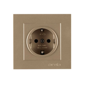 Розетка Arvia Electric 50 06 2000 217 с заземлением антрацит механизм