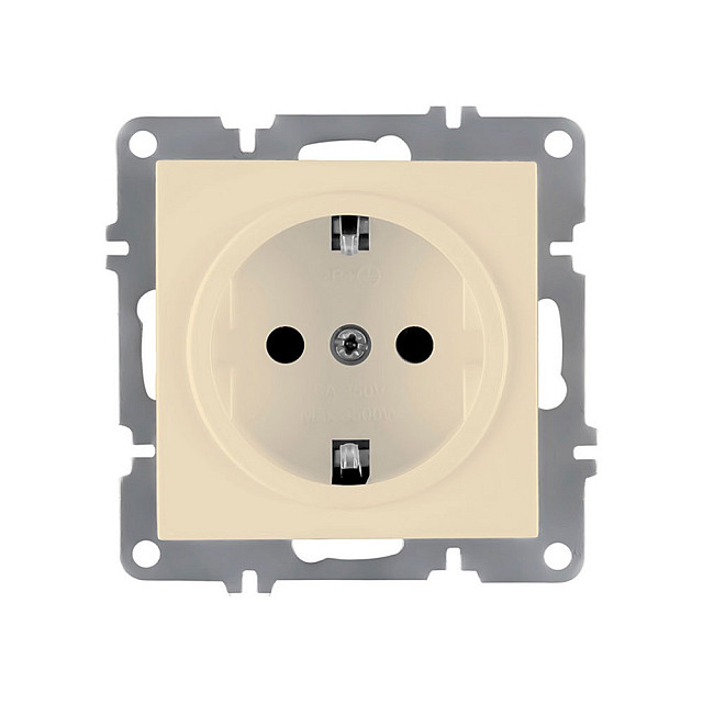 Розетка Arvia Electric 50 02 1000 217 с заземлением крем механизм
