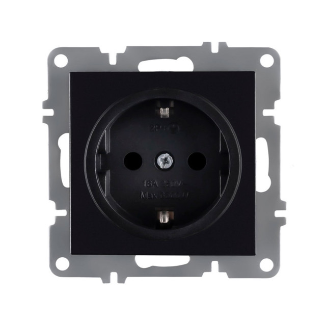 Розетка Arvia Electric 50 07 2000 217 с заземлением черный механизм