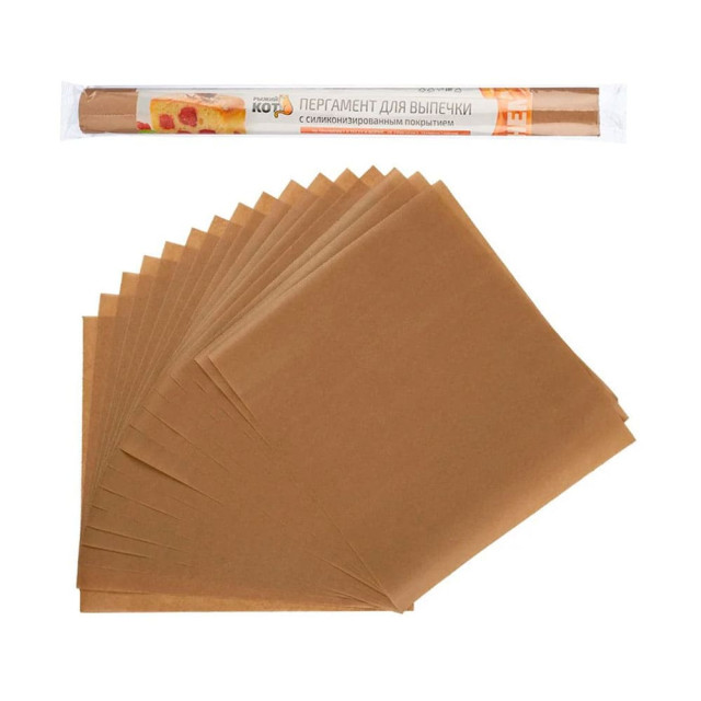 Пергамент для выпечки Рыжий Кот 106892 с силиконизированным покрытием 16 листов 38*42 см