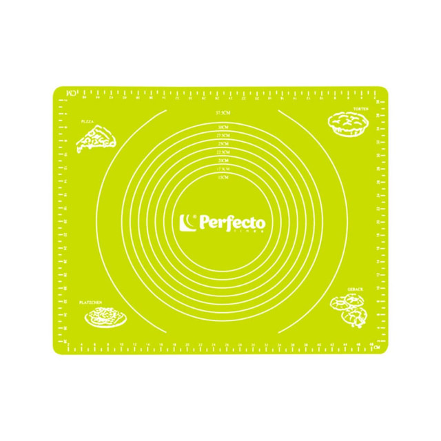 Коврик для теста Perfecto Linea Green 23-504000 с мерными делениями силиконовый 50*40 см