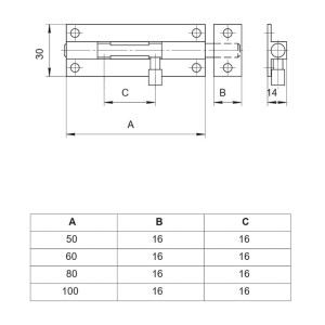 Шпингалет Apecs DB-05-60-CR