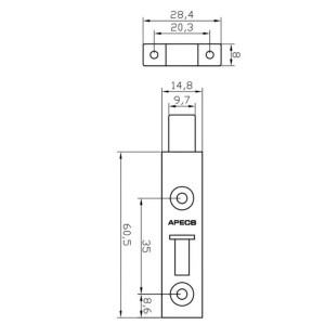 Шпингалет Apecs DB-03-60-CR