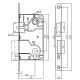 Замок врезной Vela 285-AB 00026436 бронза