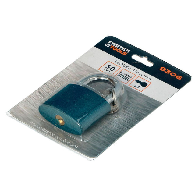 Замок навесной Faster Tools 9306 стальной 50 мм