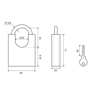 Замок навесной Palladium 507F-60
