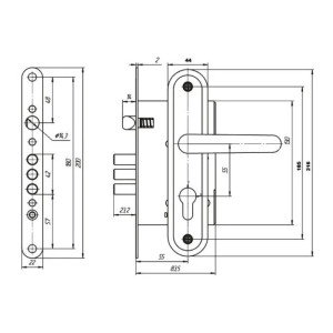 Замок врезной Зенит 3В4 009/17 БП-00011650 хром