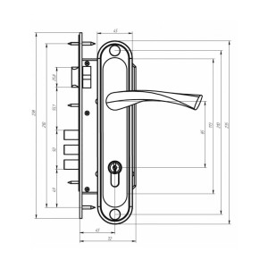 Замок врезной Зенит ЗВ4-85.3 БП-00009288 медь