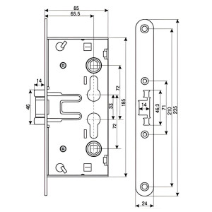 Замок противопожарный Arni 2000