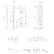 Замок врезной Avers 0823/60-C-NI