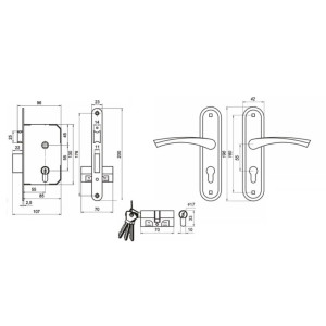 Замок врезной Зенит Омега ЗВ7 бронза