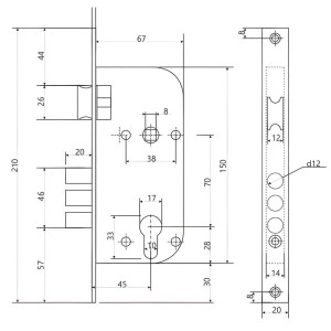 Замок врезной Vela 1523-СR