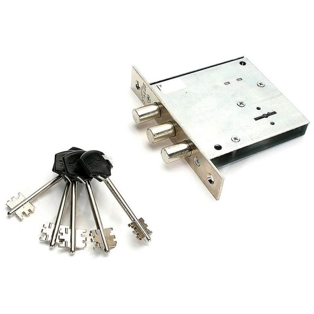 Замок врезной Эльбор Кремень 1.04.02 никель