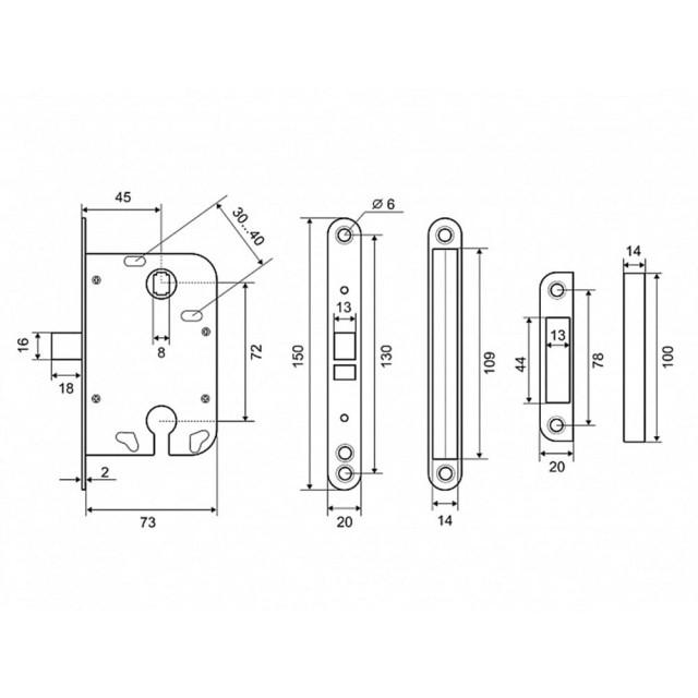 Корпус замка Фабрика Замков L 008 SC