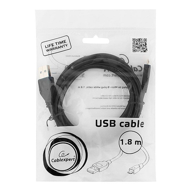 Кабель Cablexpert CCP-mUSB2-AMBM-6 USB 2.0 Pro AM/microBM 5P черный 1.8 м