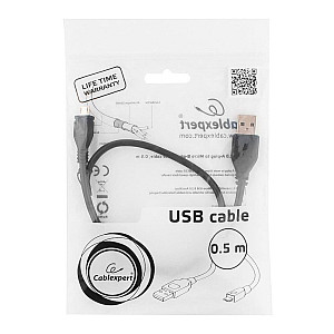 Кабель Cablexpert CCP-mUSB2-AMBM-0.5M USB 2.0 Pro AM/microBM 5P черный 0.5 м