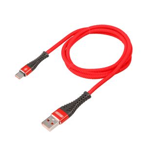 Кабель Skyway USB - Type-C 15W 3A  в мягкой оплетке красный 1 м