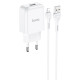 Зарядное устройство сетевое Hoco N2 USB с кабелем Lightning белый