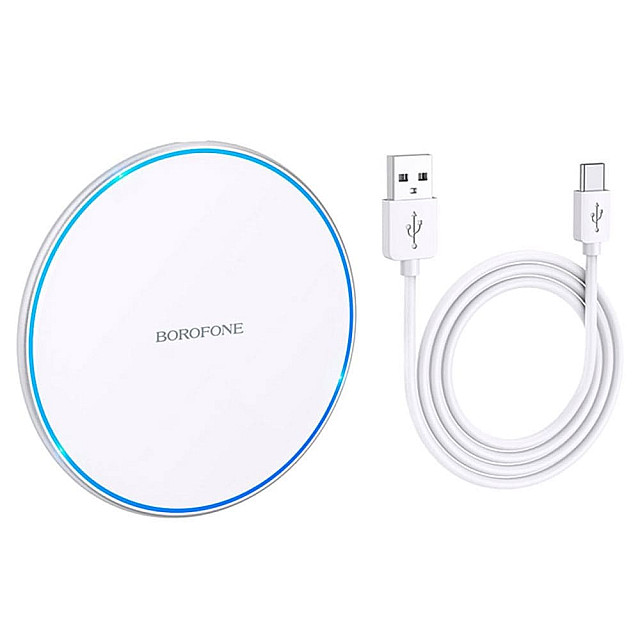 Зарядное устройство Borofone BQ3 Pro 80590 беспроводное 15W с кабелем Type-C серебро