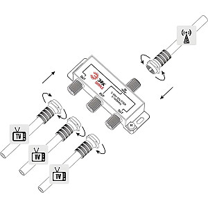 Делитель ТВ Эра Simple DS-F-02 Б0048321 3 ответвления под F разъём 5-1000 МГц