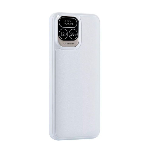 Powerbank Perfeo Atomic Age PF_E1473 10000 mAh/LED дисплей/PD + QC белый