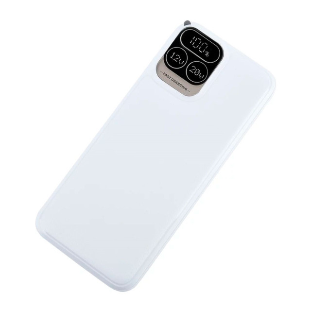 Powerbank Perfeo Atomic Age PF_E1473 10000 mAh/LED дисплей/PD + QC белый