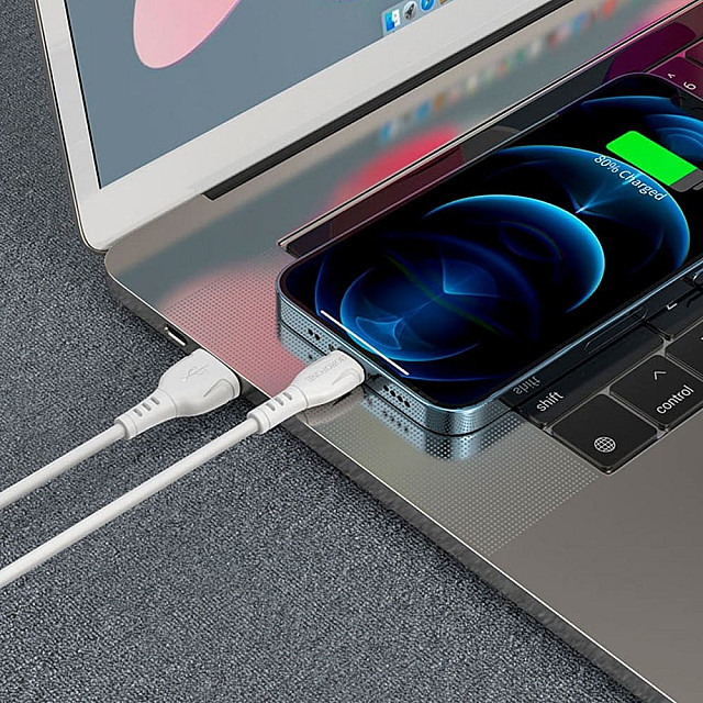 Кабель Borofone BX51 43909 Lightning-USB 2.4A белый 1 м