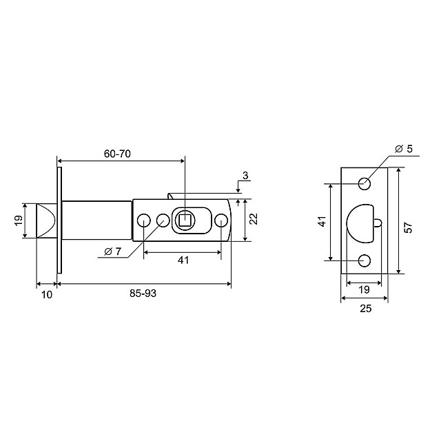 Защелка Palladium 609 AC BK