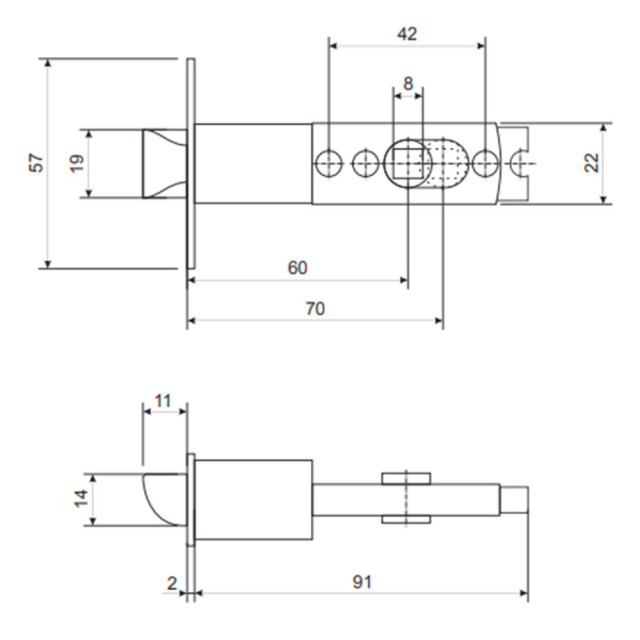 Защелка Vanger 6072-03-G