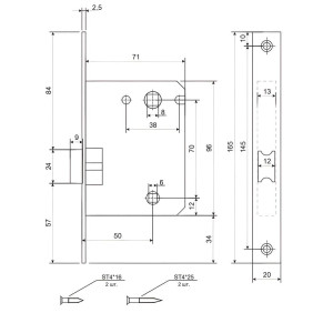 Защелка Vela 5600-BL 00007152 с фиксацией черный