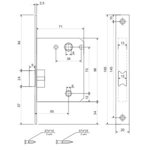 Защелка Vela 5600-CP с фиксацией хром
