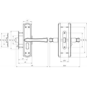 Защелка Avers ЗЩ1Д-2-6-3 с фиксацией медь