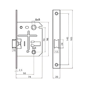 Защелка сантехническая Arni 170 AB
