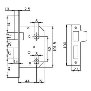 Защелка сантехническая Vela 251-WC SN 62 мм
