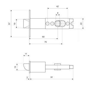 Защелка Vanger 6072-03-AB 00028052