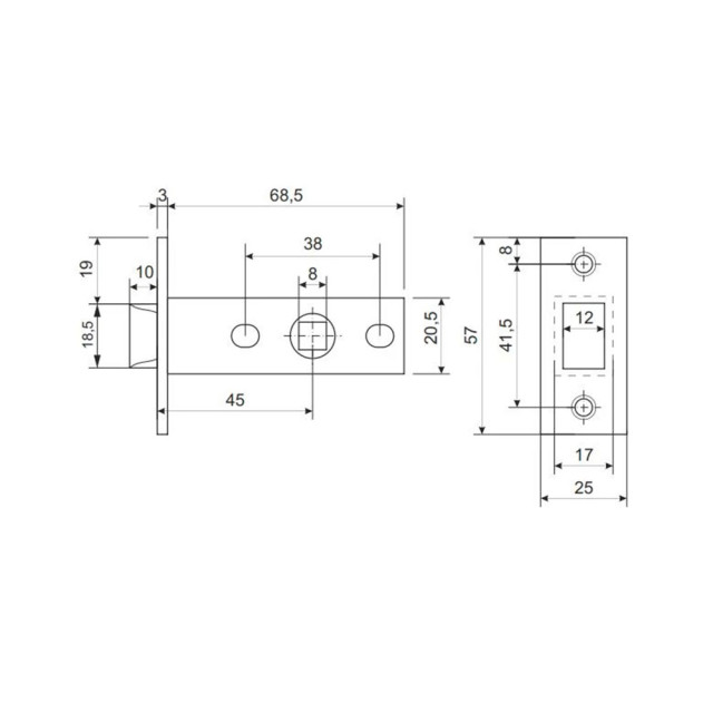 Защелка Vela 5400-MSG матовое золото