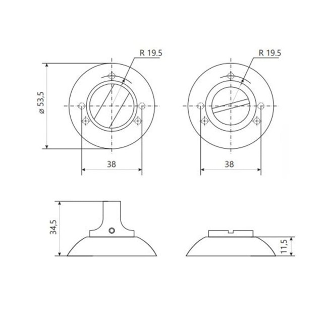 Фиксатор Vela WC-Round AB бронза