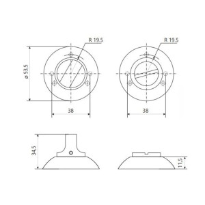 Фиксатор Vela WC-Round SN/CP матовый никель/хром