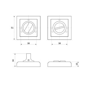 Фиксатор Vela WC-Quadro AB бронза