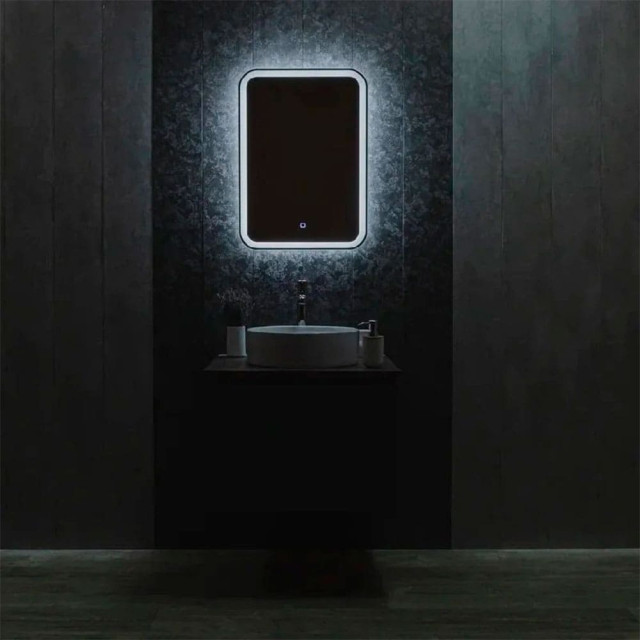 Зеркало Silver Mirrors Malta-Lite LED-00002666 открытая подсветка сенсорный выключатель 50*70 см